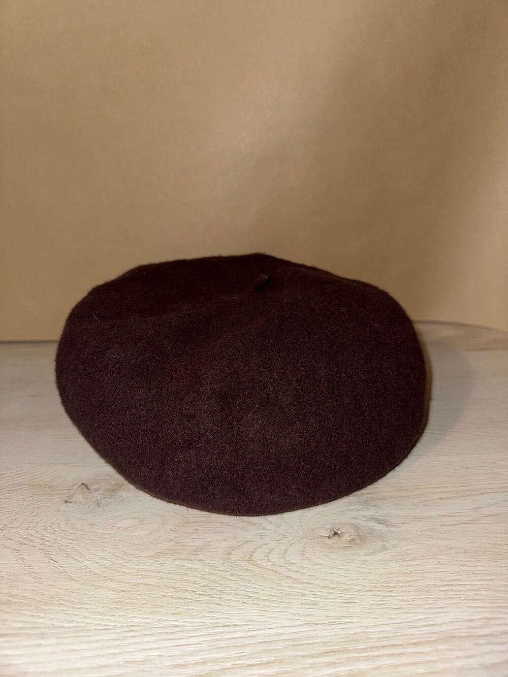 100% Wool Brown Beret Hat Classic French Style
